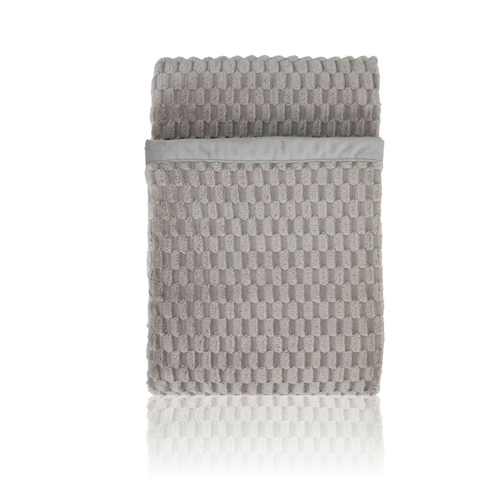 Bala Jacquard Grey Velvet Knitted Throw
