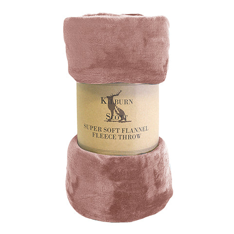 Kidwelly Fleece Throw Super Soft Blanket | Pink