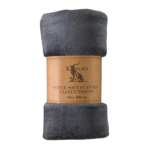 Kidwelly Fleece Throw Super Soft Blanket | Charcoal