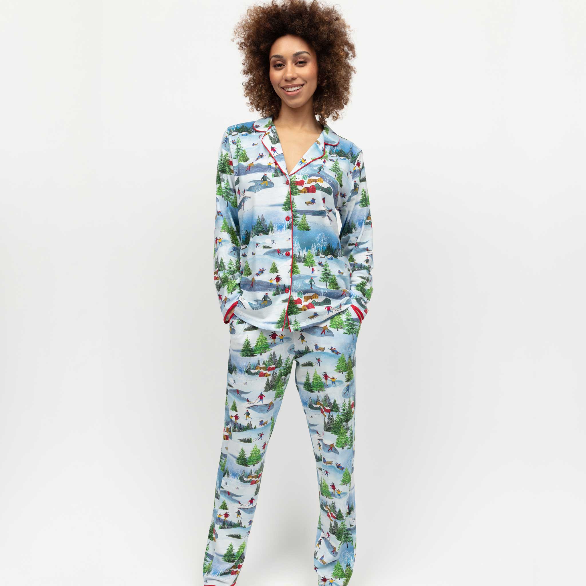 Montana Womens Winterscape Printed Jersey Pyjama Set
