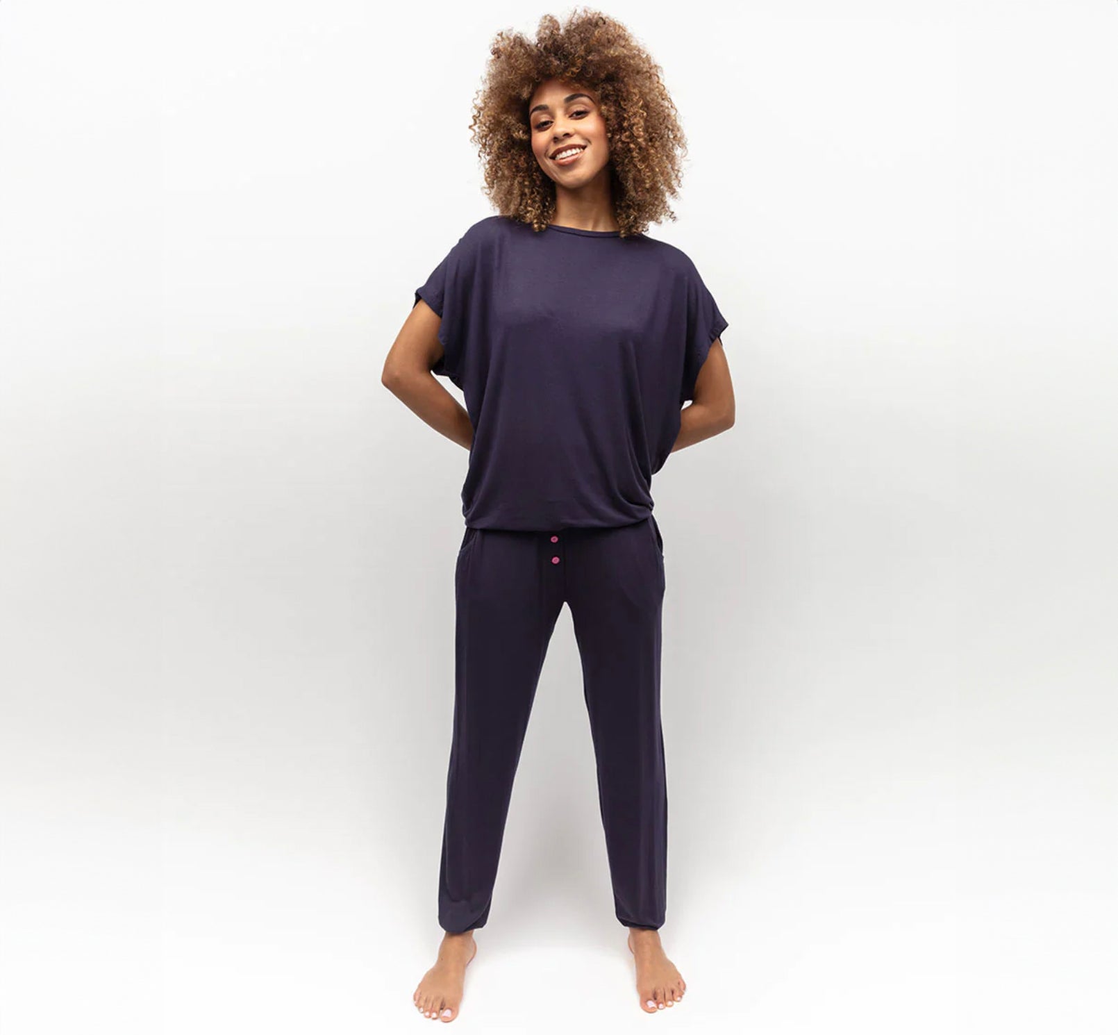 Avery Navy Slouch Jersey Pyjama Set