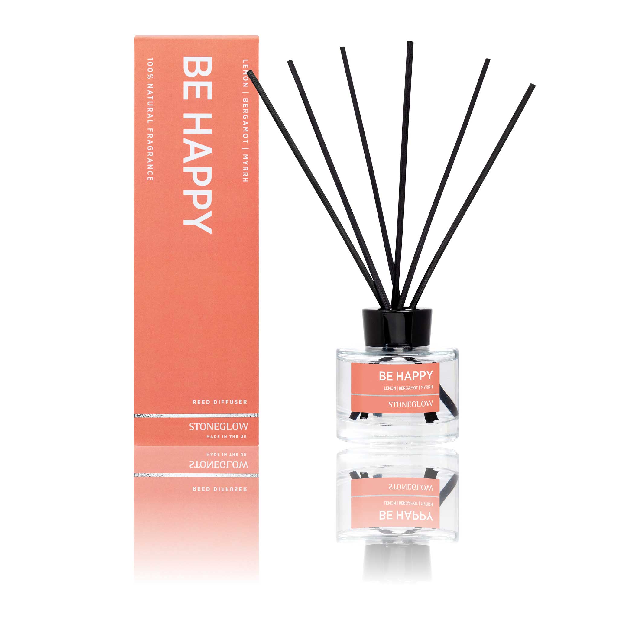 Stoneglow Wellbeing - Be Happy- Lemon, Begamot, Myrrh Diffusers