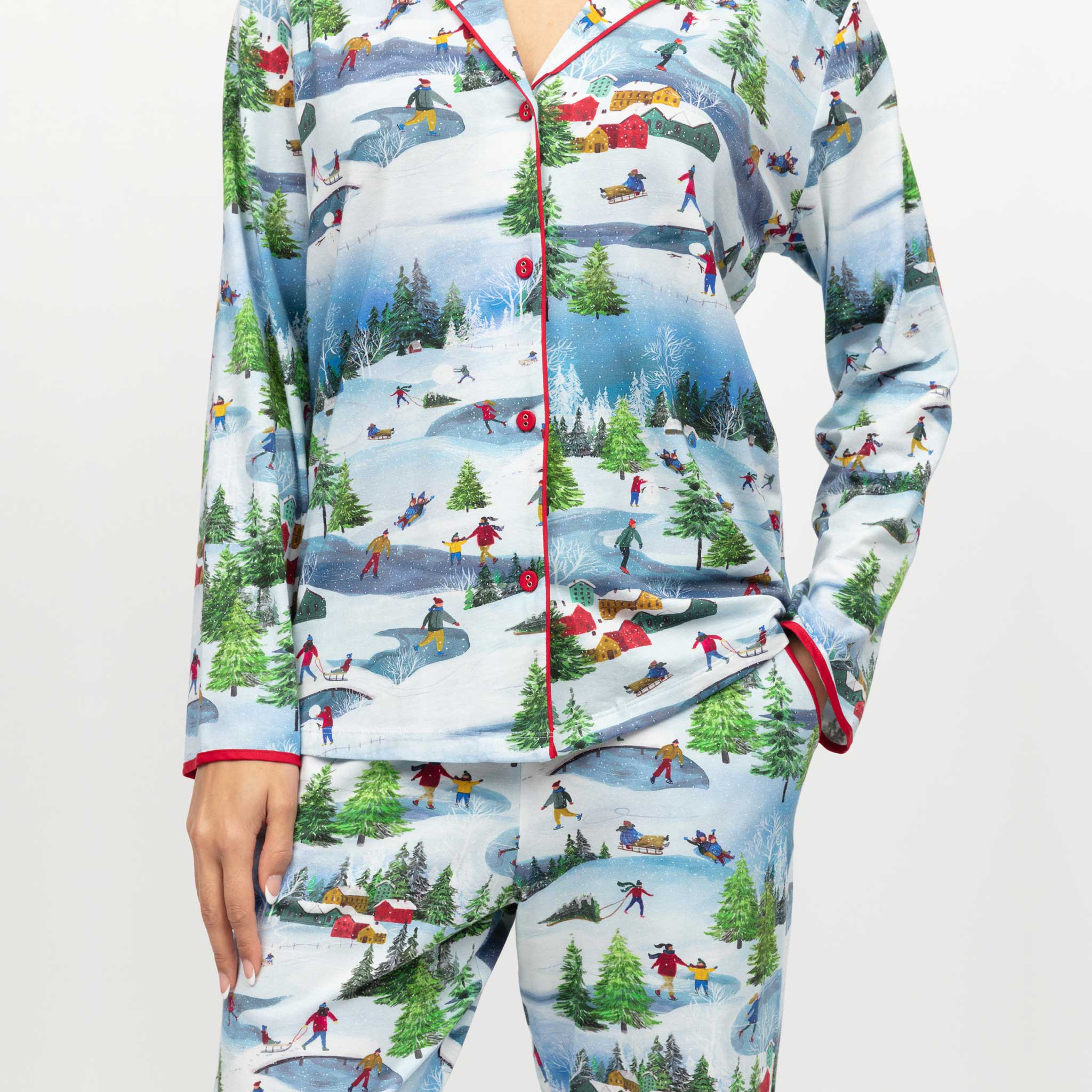 Montana Womens Winterscape Printed Jersey Pyjama Set