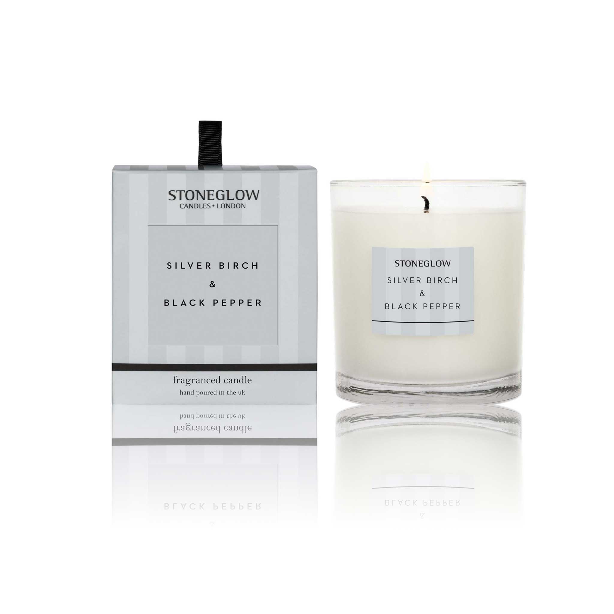 Stoneglow Silver Birch and Black Pepper candle