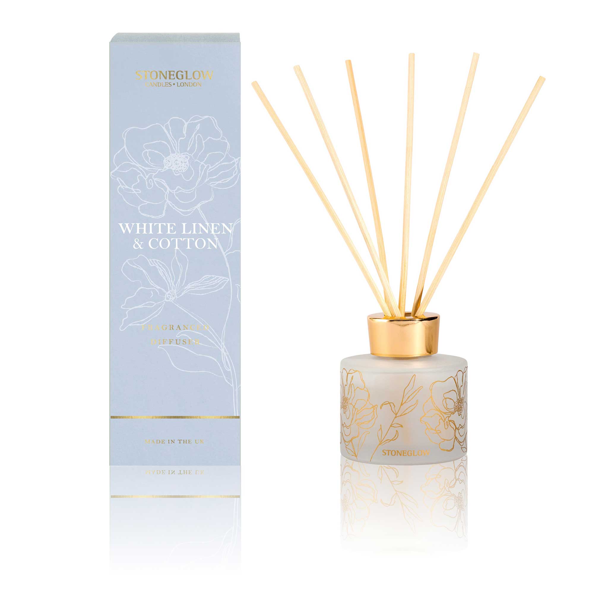 Stoneglow - Day Flower - White Linen & Cotton Reed Diffuser 120ml